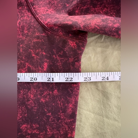 NWOT Lululemon Wunder Train Cropped Long Sleeve Shirt Denim  Autumn Red Black - Picture 5 of 7